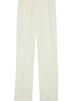 Pinstriped straight-leg trousers