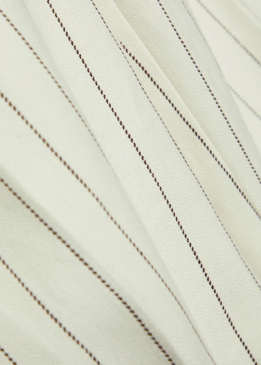 Pinstriped straight-leg trousers