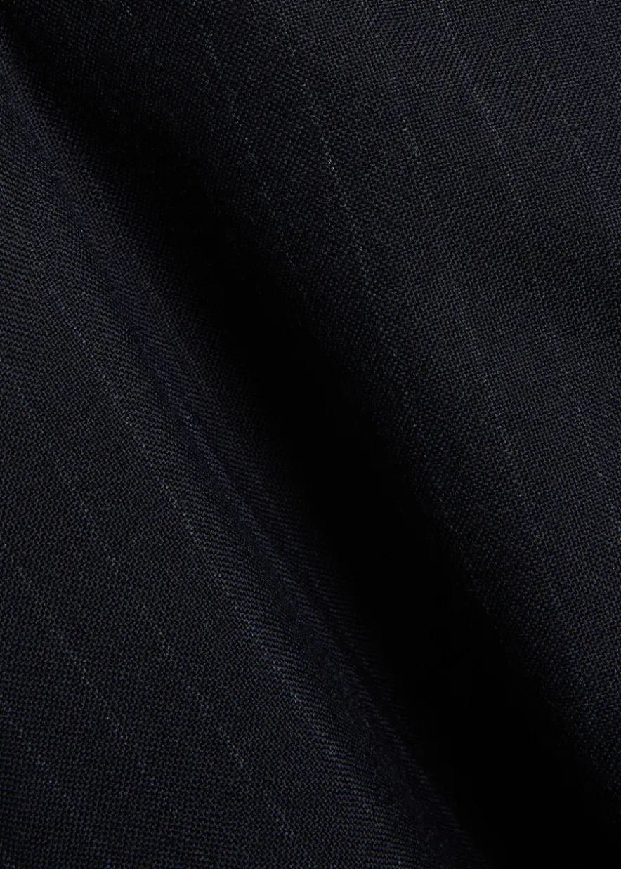 Pinstriped straight-leg wool trousers