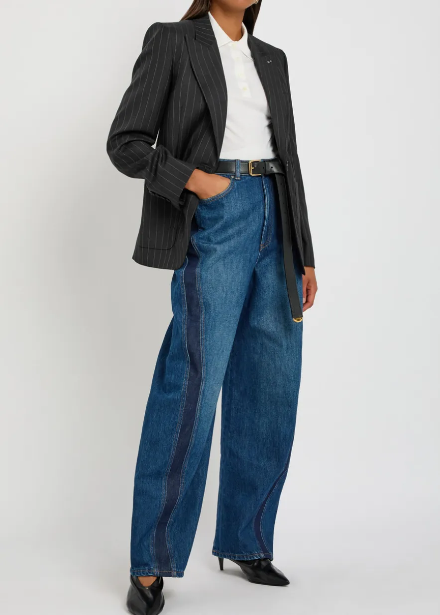Pinstriped wool blazer