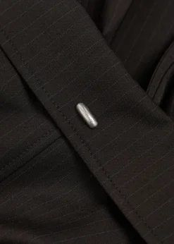 Pinstriped woven coat