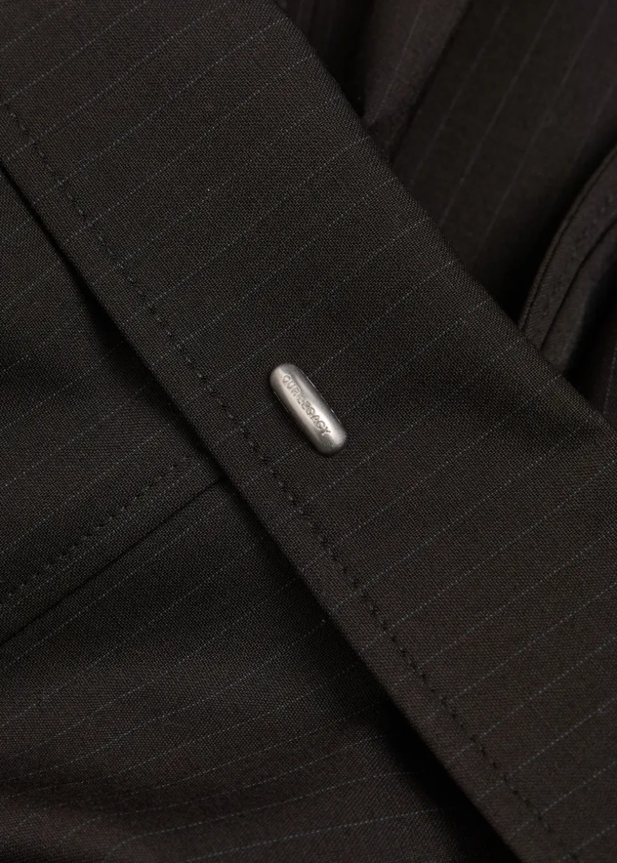 Pinstriped woven coat