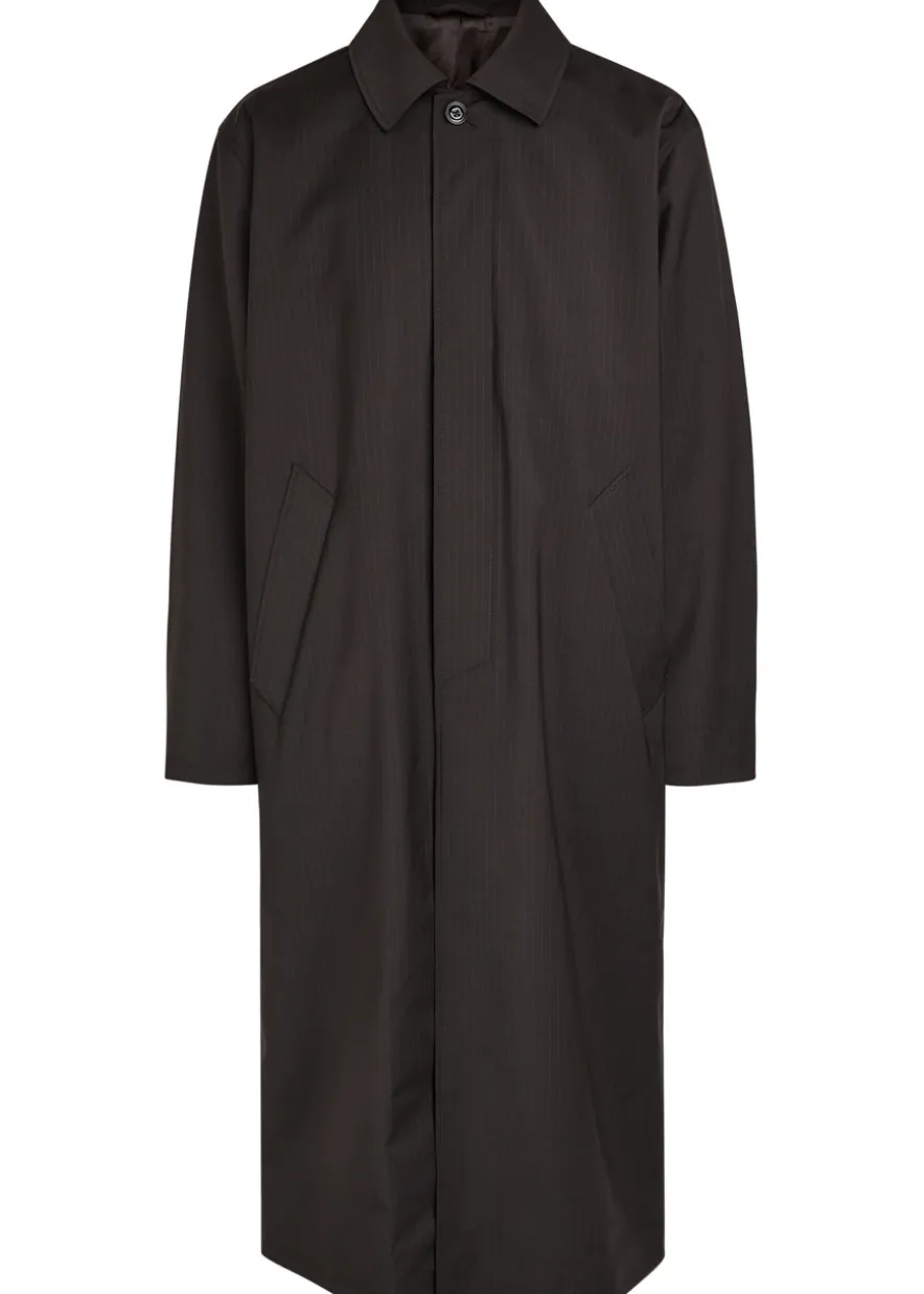 Pinstriped woven coat
