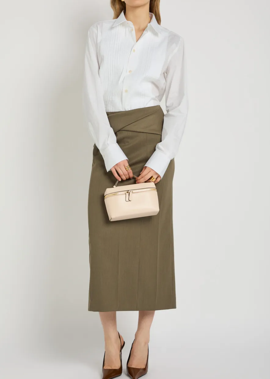Pintuck cotton-poplin shirt