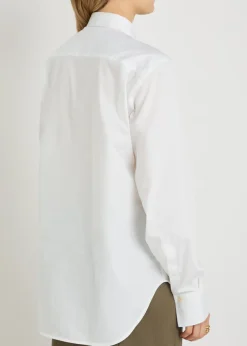 Pintuck cotton-poplin shirt
