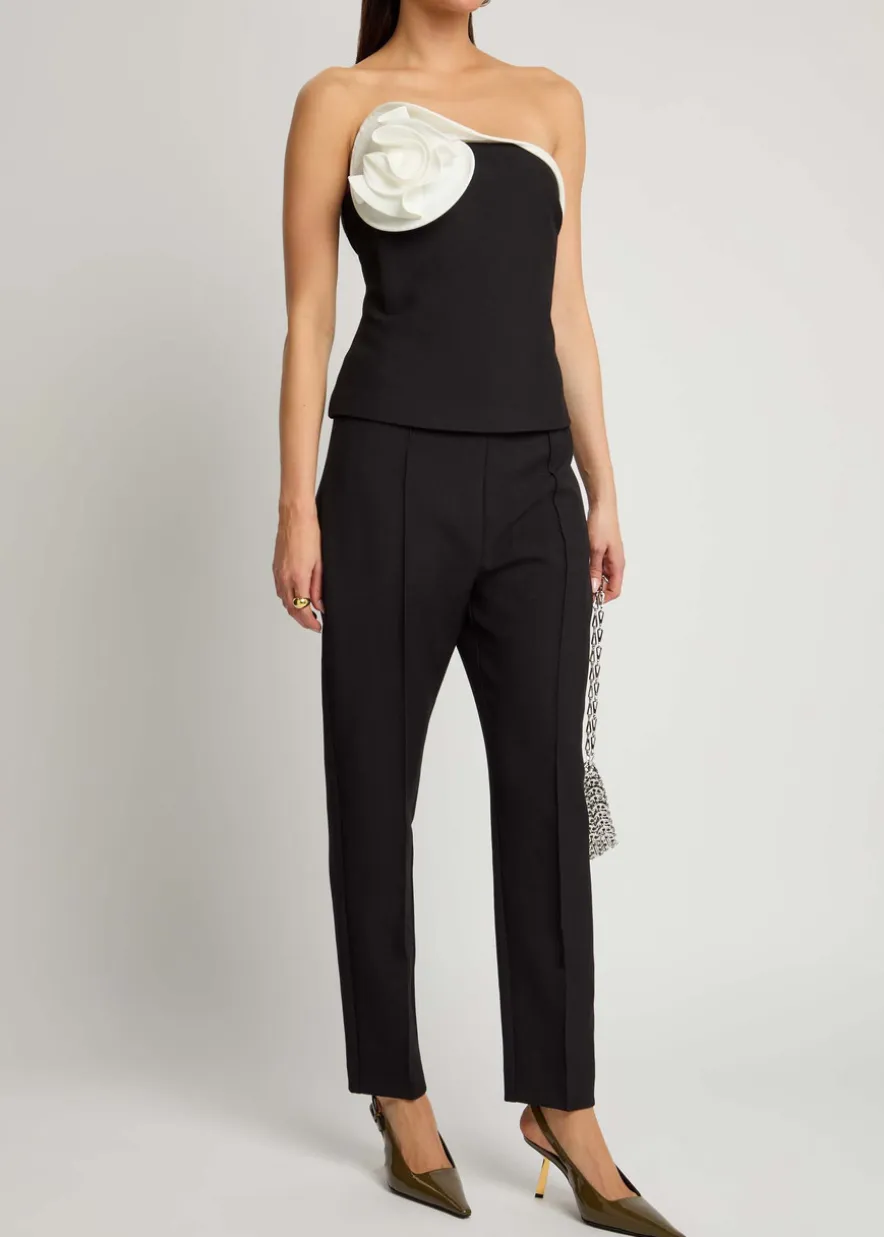 Pintuck crepe trousers