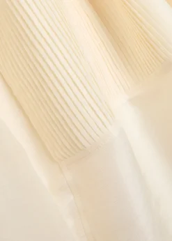 Pintucked linen and silk-blend tunic