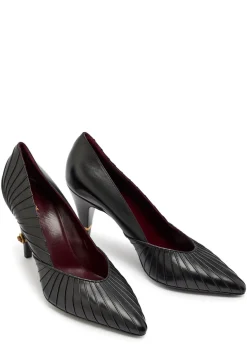90 pintuck leather pumps