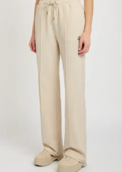 Pintuck straight-leg cotton sweatpants