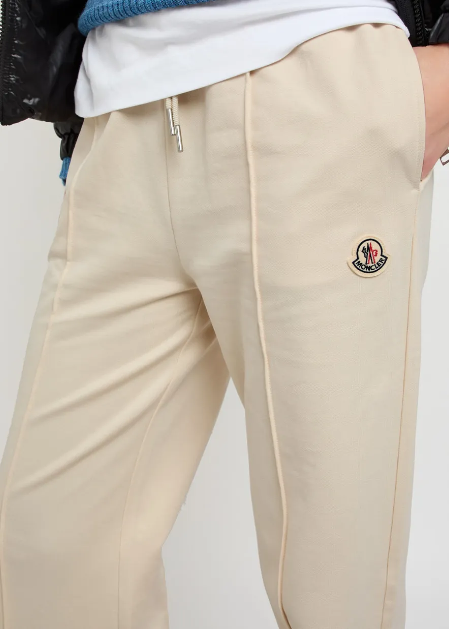 Pintuck straight-leg cotton sweatpants