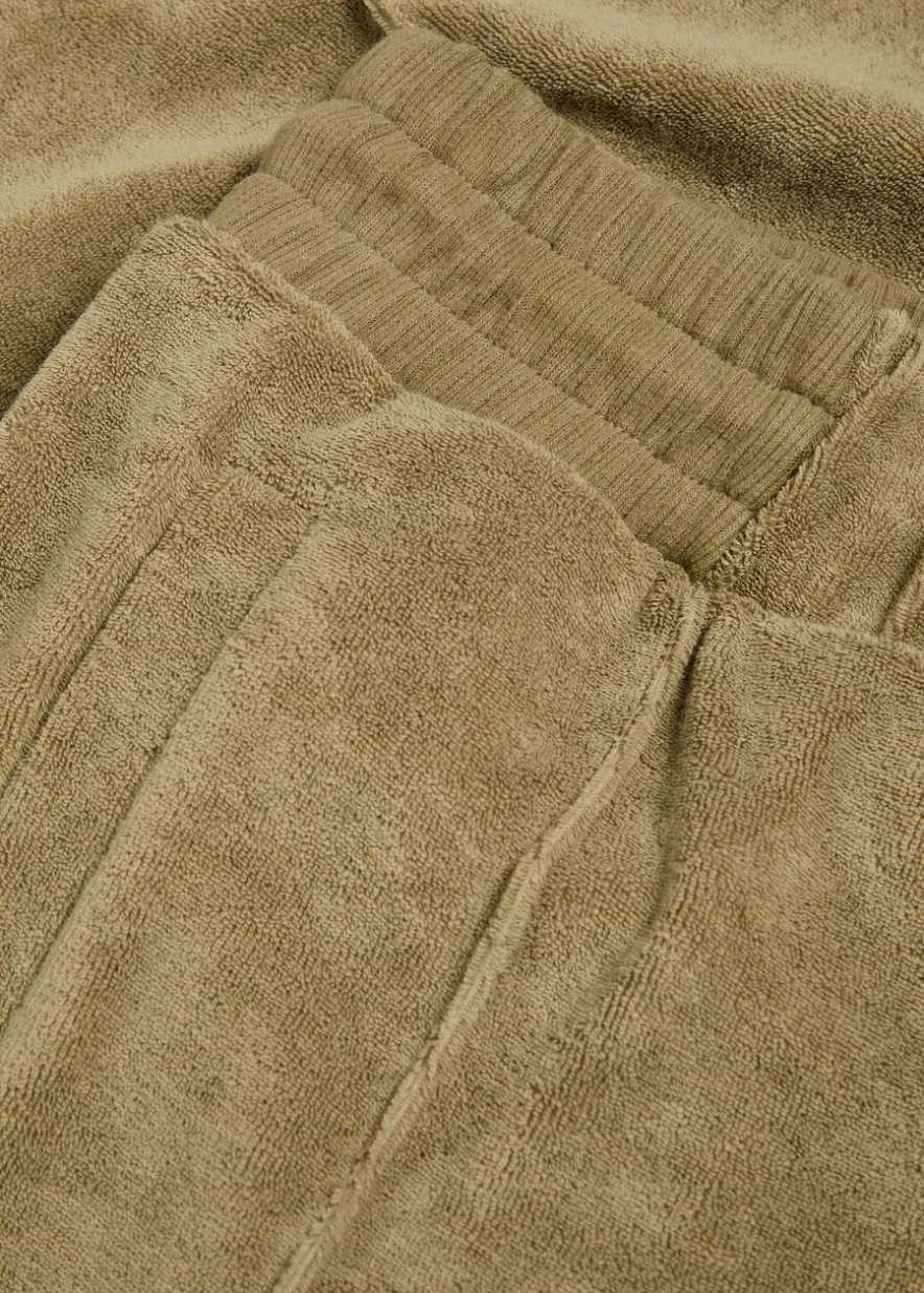 Pintuck tapered-leg terry sweatpants