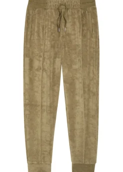 Pintuck tapered-leg terry sweatpants