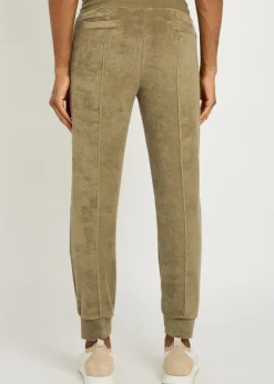 Pintuck tapered-leg terry sweatpants