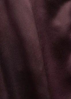 Pintuck wide-leg satin trousers