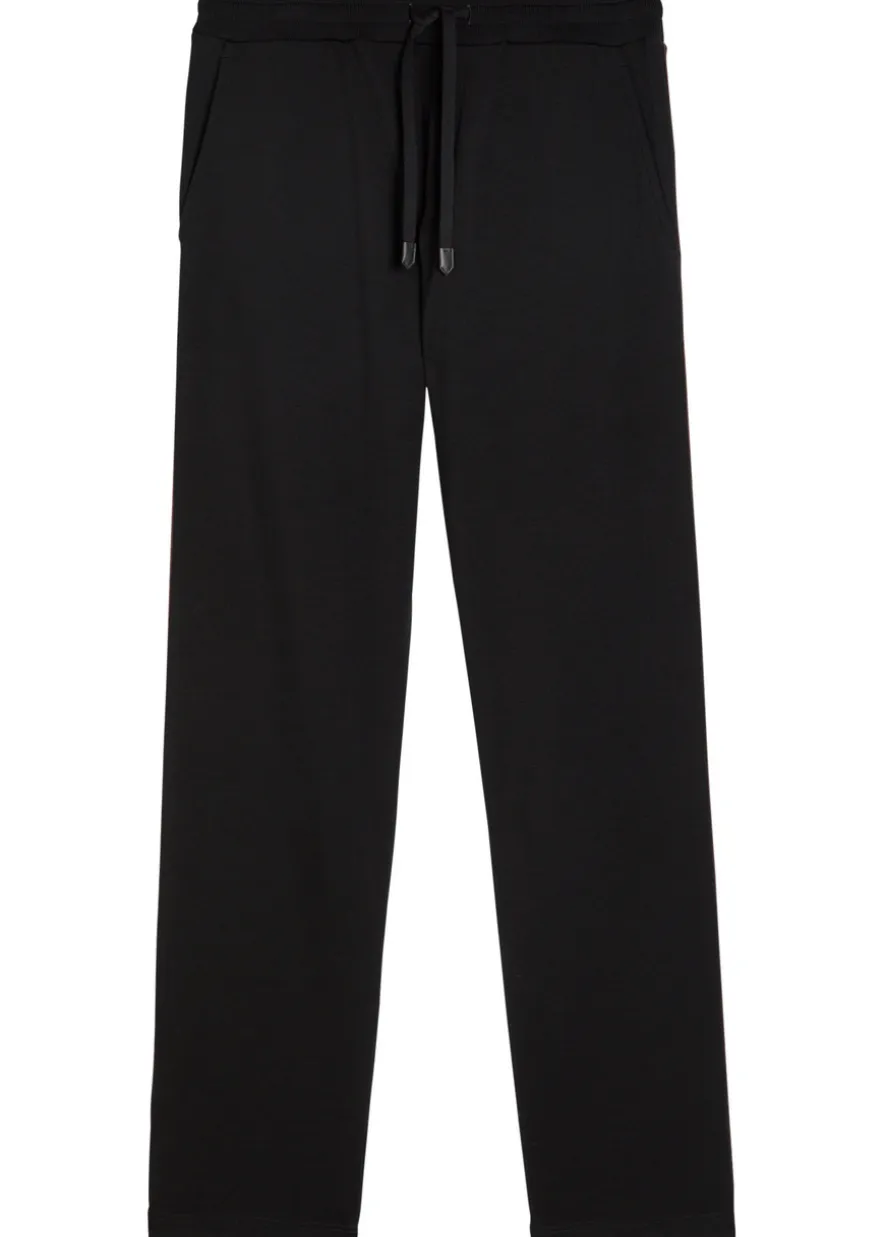 Pipe-trimmed straight-leg wool track pants