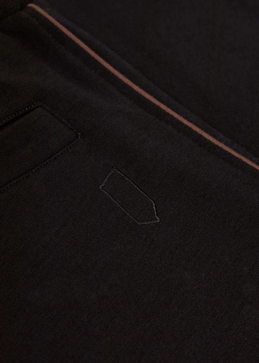 Pipe-trimmed straight-leg wool track pants