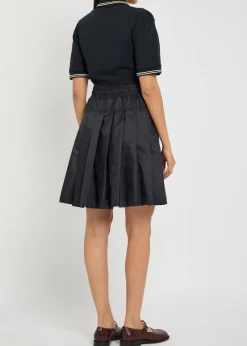 Piqué cotton and shell mini skirt