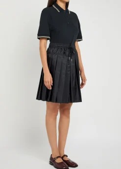 Piqué cotton and shell mini skirt