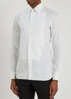Piqué cotton-poplin shirt