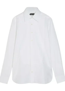 Piqué cotton-poplin shirt