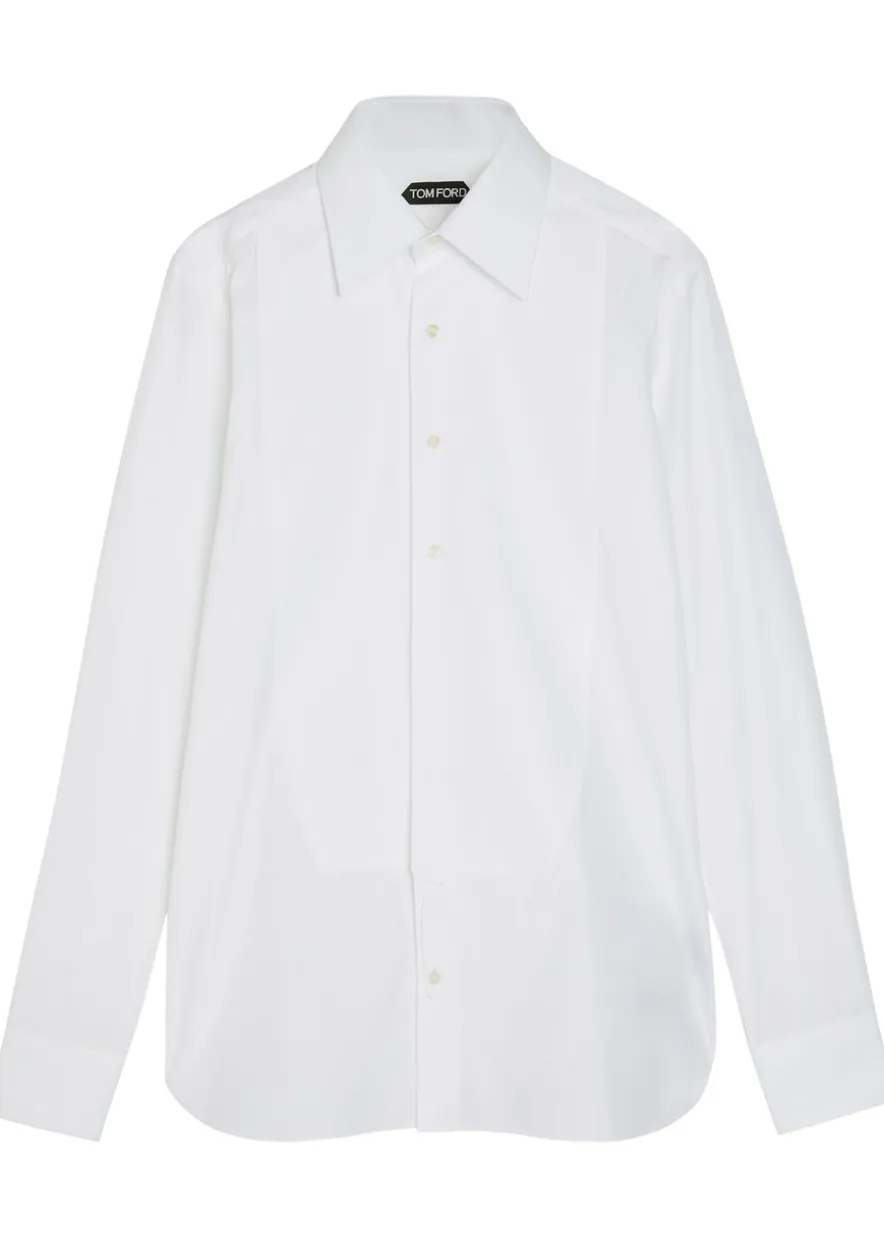 Piqué cotton-poplin shirt
