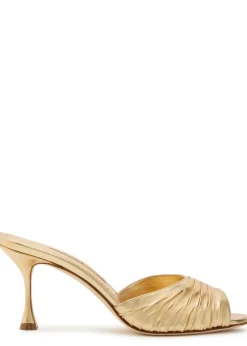 Pirua 70 metallic nappa mules