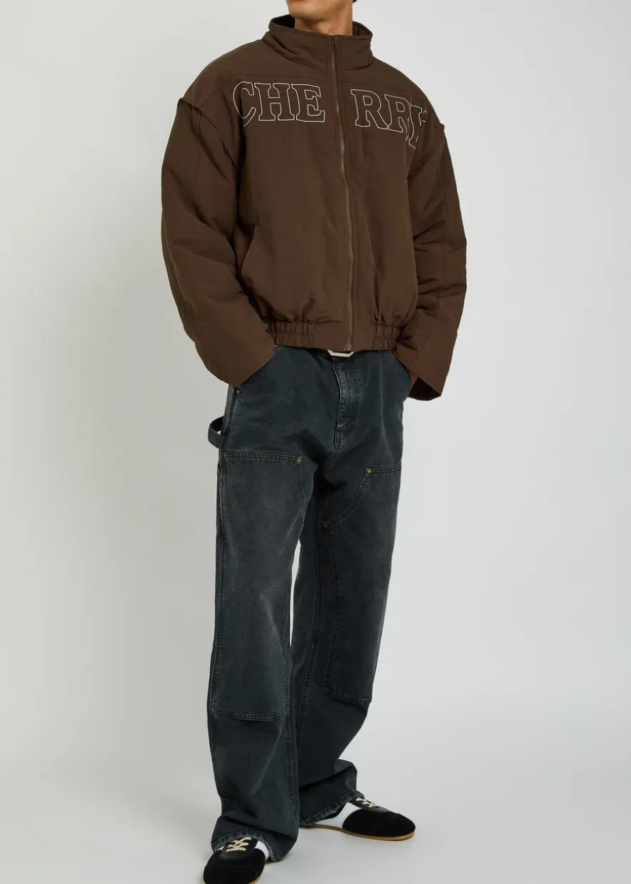 Pit Crew logo-embroidered padded nylon jacket