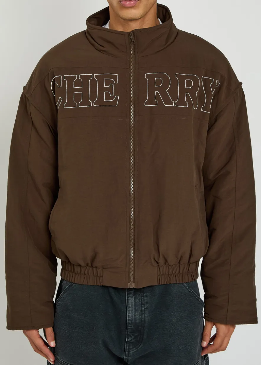 Pit Crew logo-embroidered padded nylon jacket