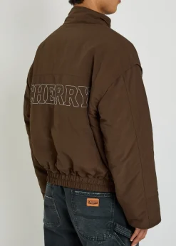 Pit Crew logo-embroidered padded nylon jacket