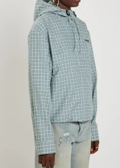 Plaid hooded cotton jacket
