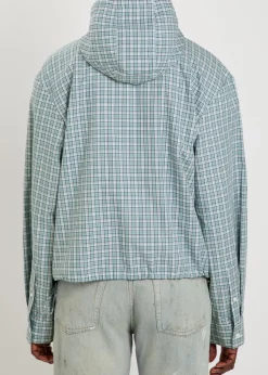 Plaid hooded cotton jacket