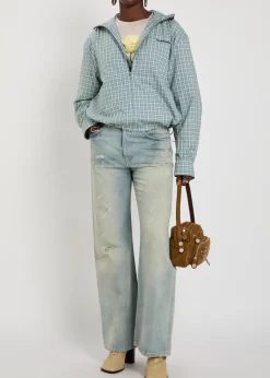 Plaid hooded cotton jacket