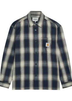 Plaid logo-appliqué woven shirt