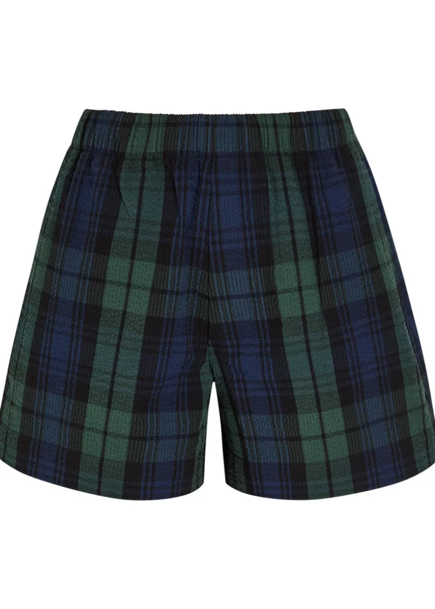 Plaid seersucker shorts