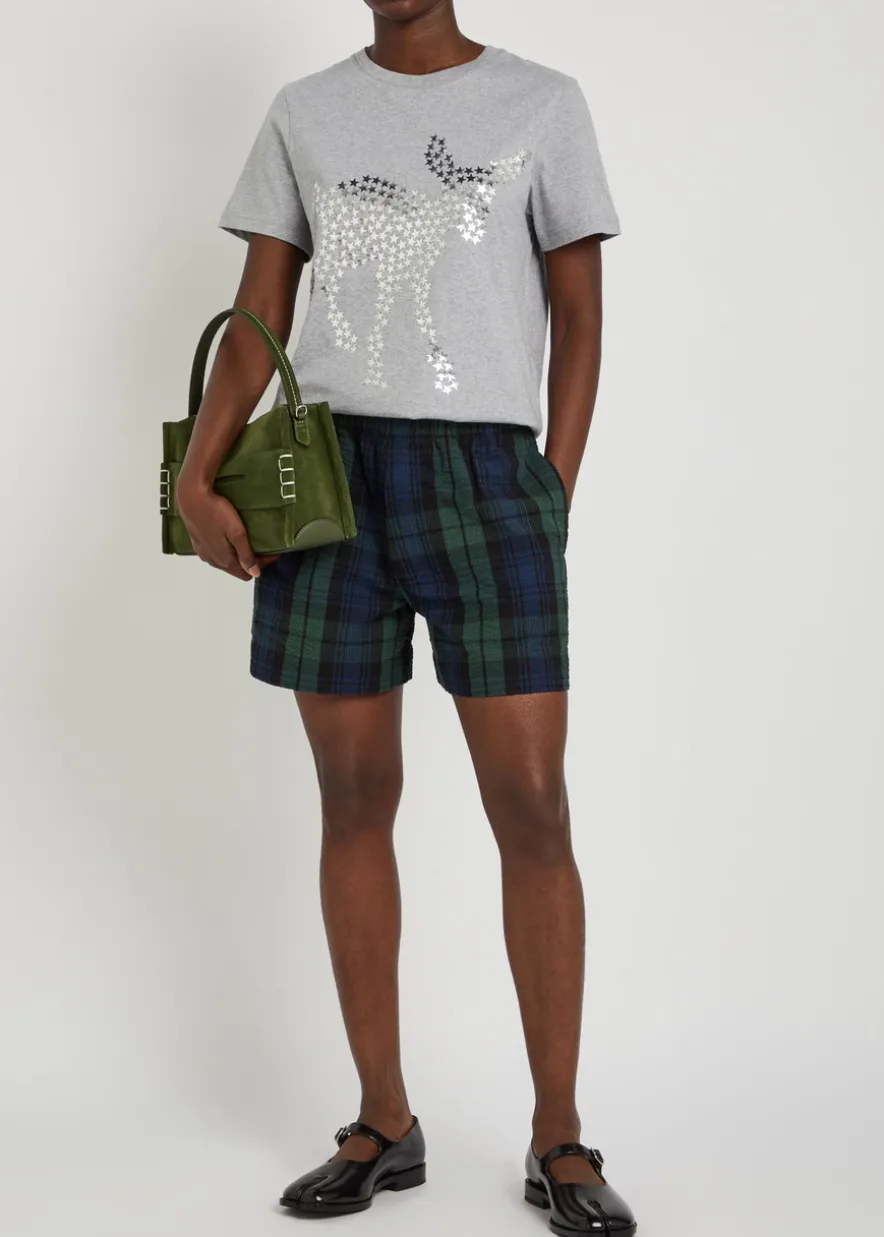 Plaid seersucker shorts