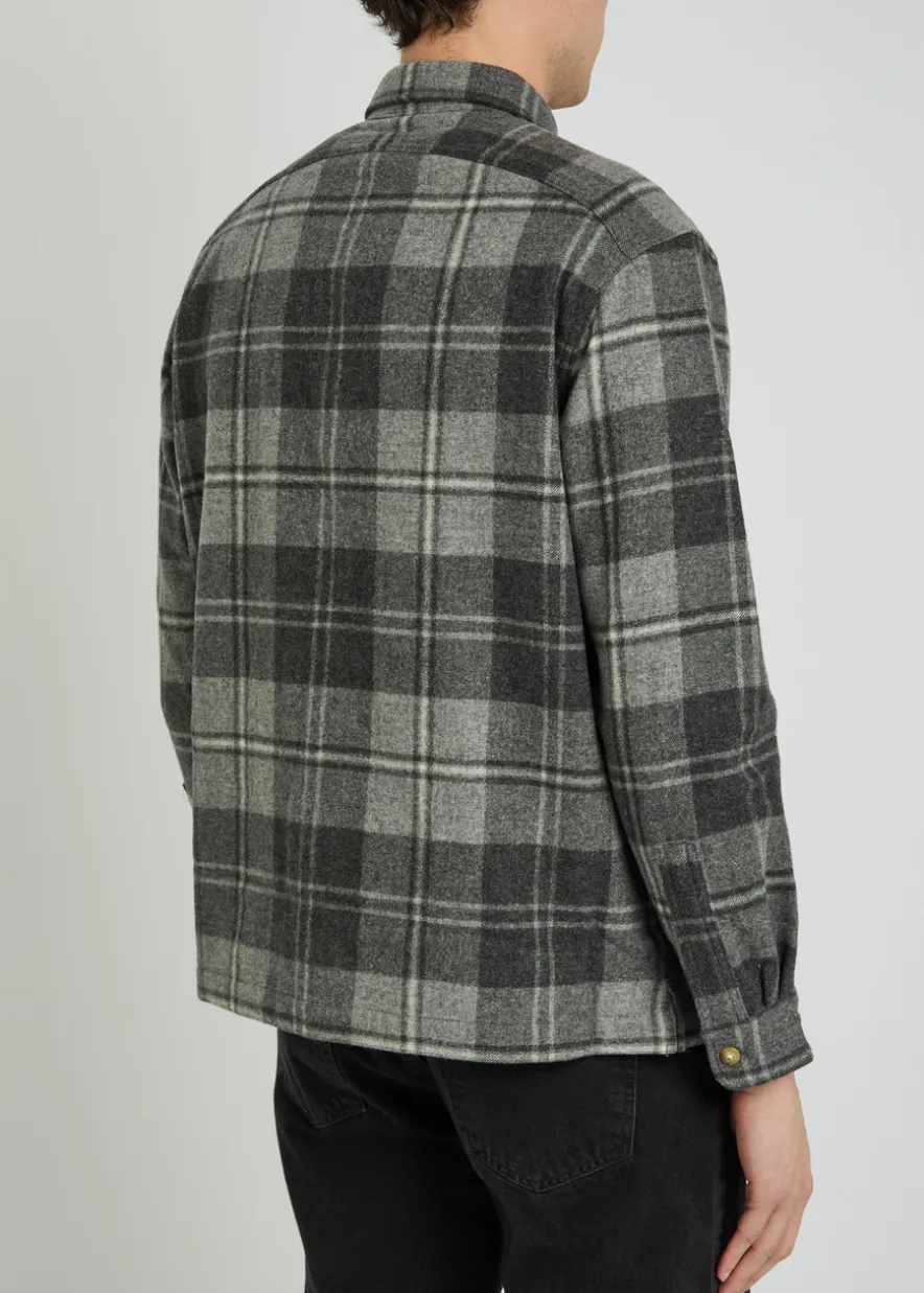 Plaid wool overshirt