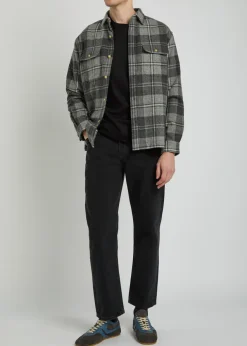 Plaid wool overshirt
