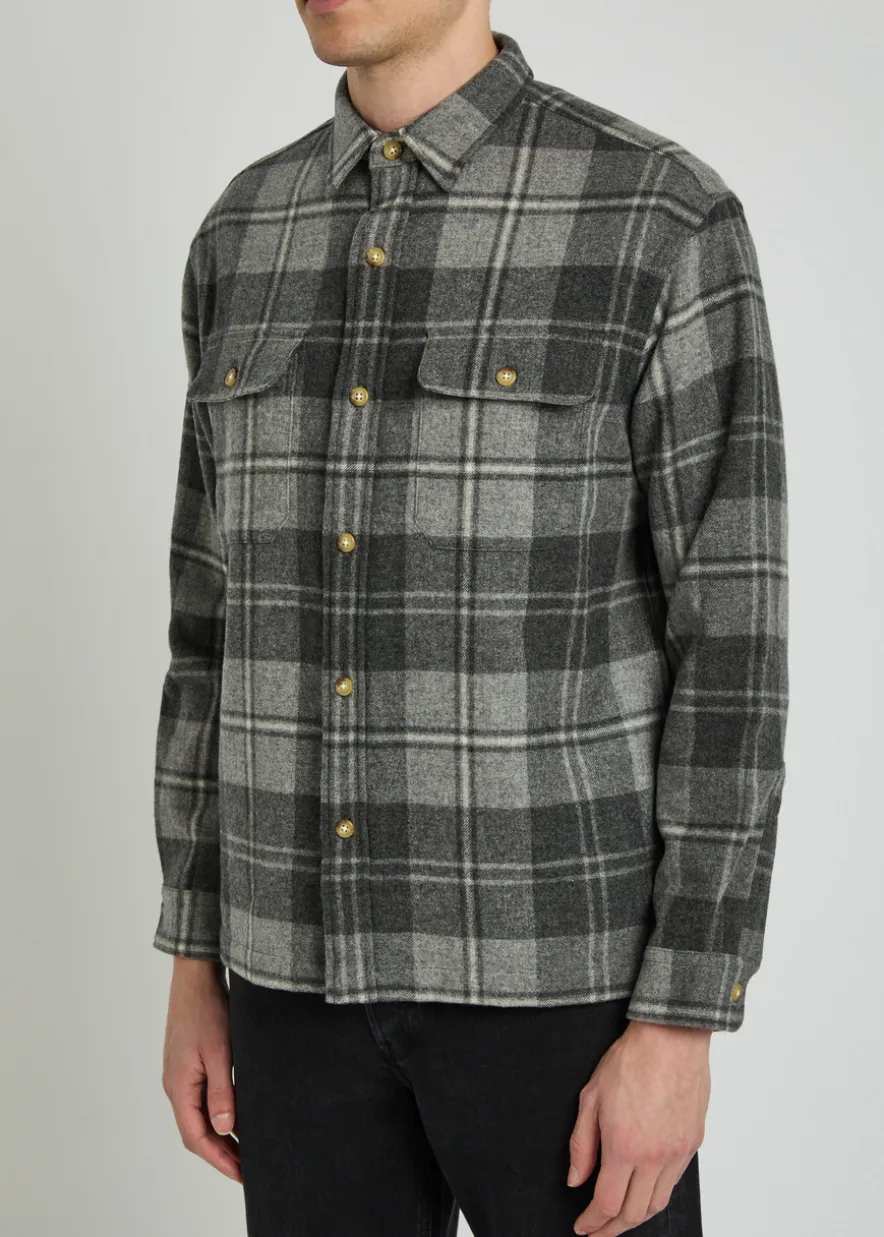 Plaid wool overshirt
