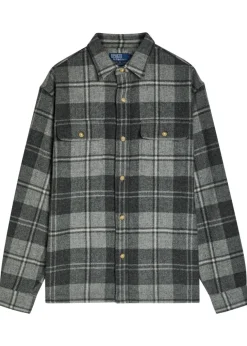Plaid wool overshirt