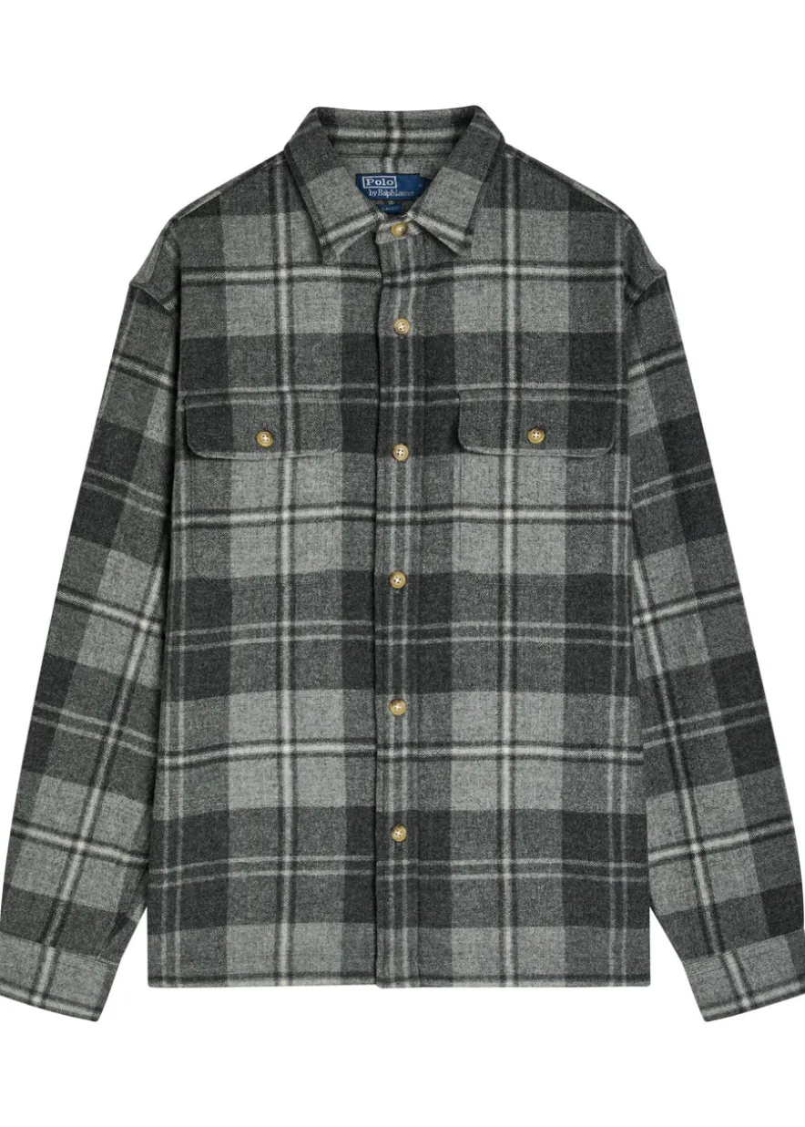 Plaid wool overshirt