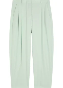 Pleated balloon-leg wool trousers