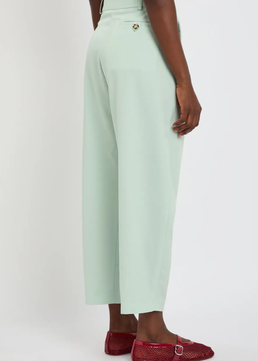 Pleated balloon-leg wool trousers