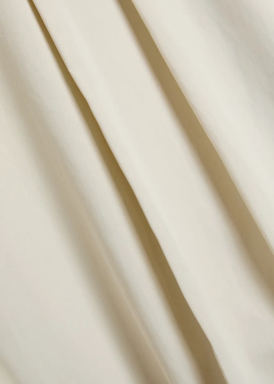 Pleated barrel-leg woven trousers