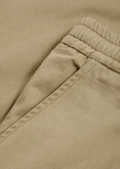 Pleated cotton-twill trousers