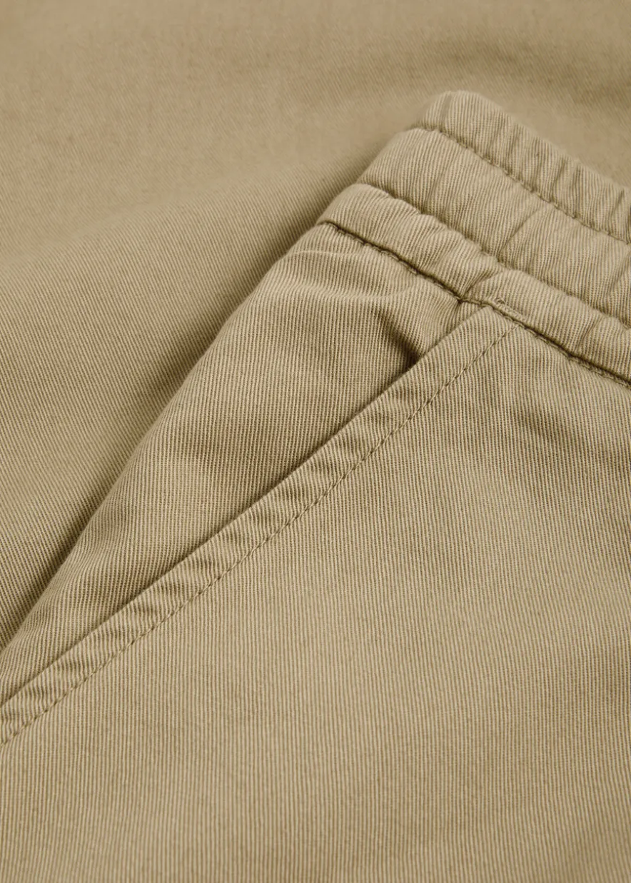 Pleated cotton-twill trousers