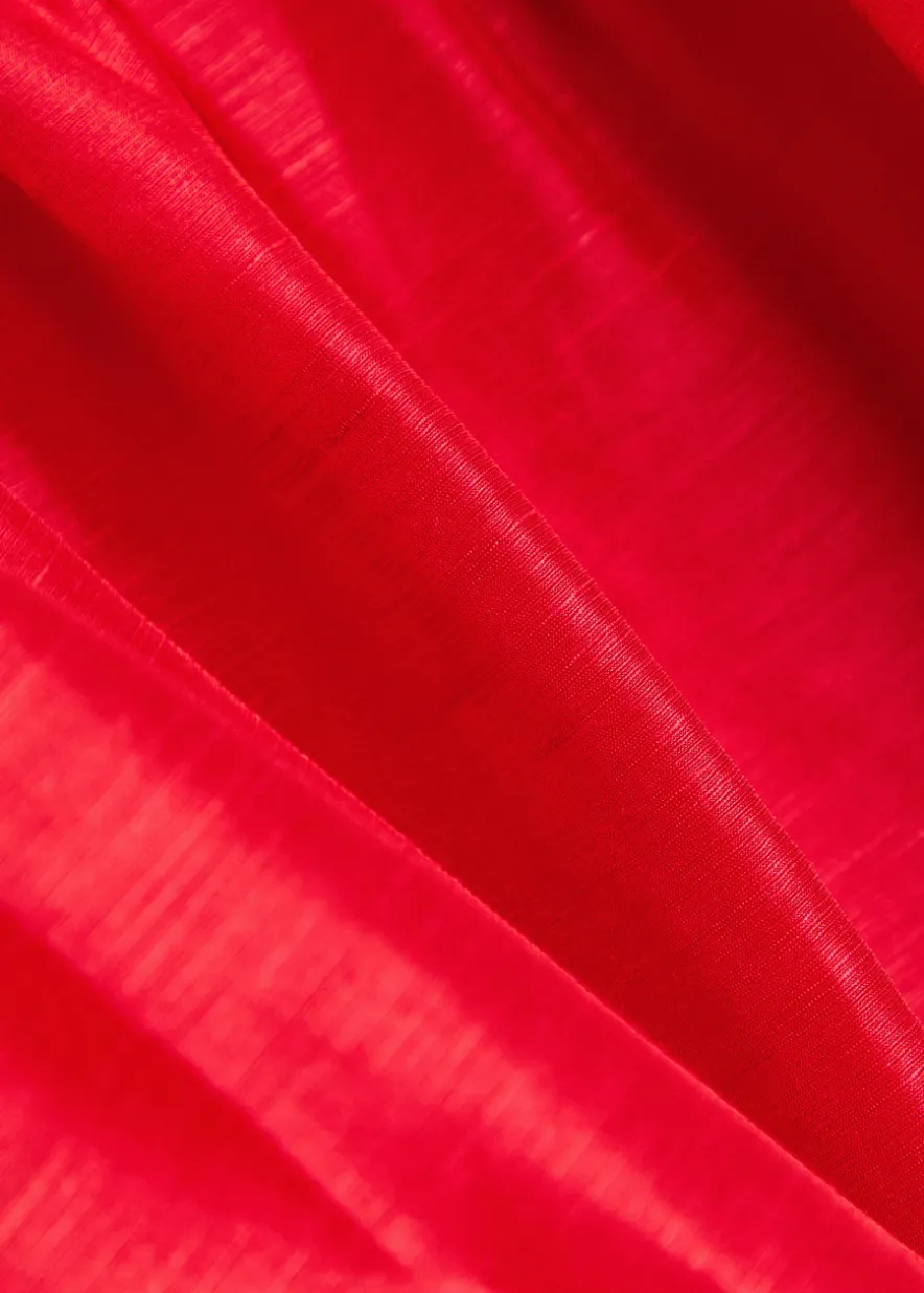 Pleated linen and silk-blend maxi dress