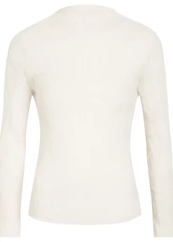 Pleated semi-sheer chiffon top