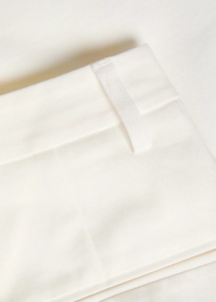 Pleated straight-leg stretch-twill shorts