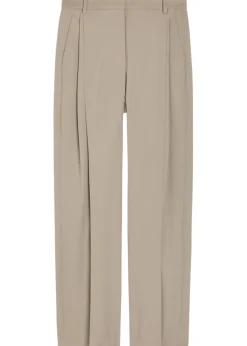Pleated straight-leg trousers
