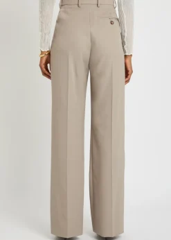Pleated straight-leg trousers